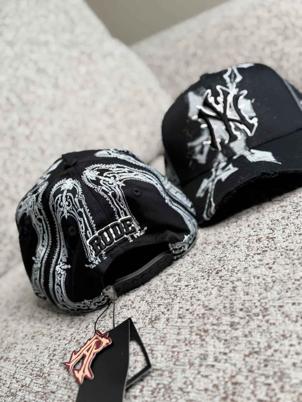 Black Distressed Baseball Cap